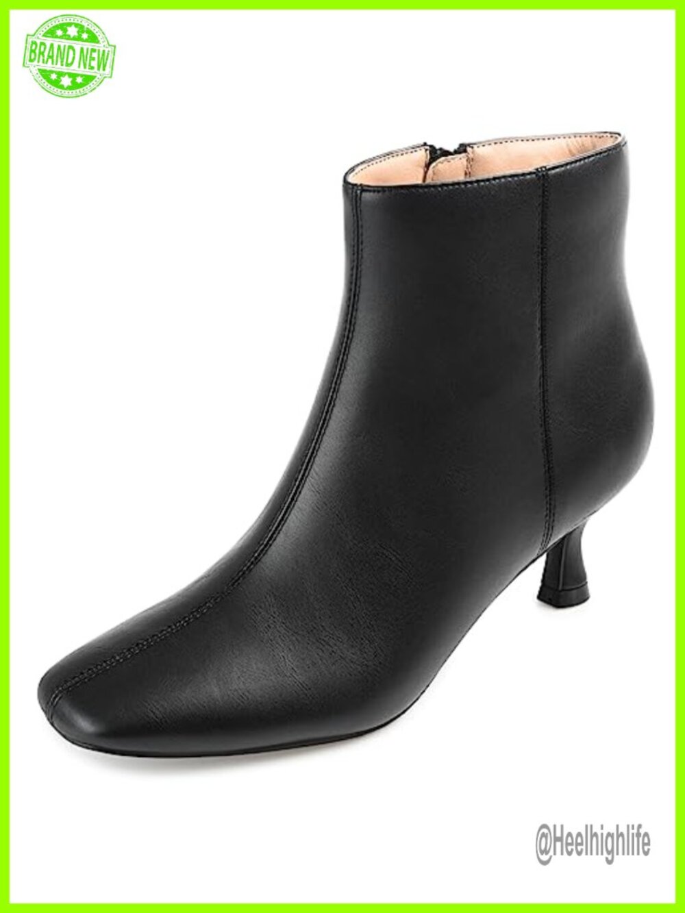 Journee Collection Kelssa Square Toe Kitten Heel Ankle Bootie